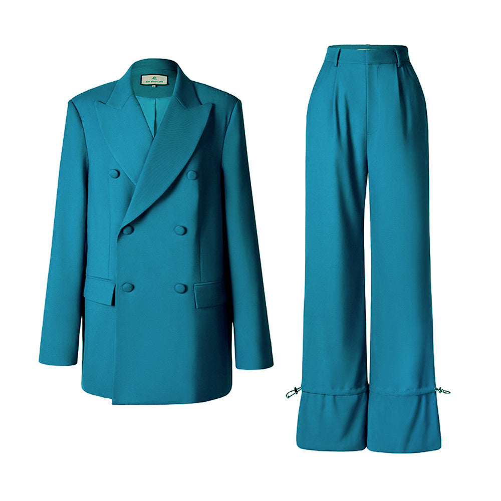 Blazer Vintage Vert Lac en Coton Mélangé, Tailles S-XL