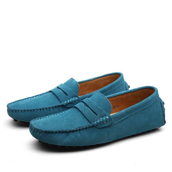 Men's Casual Cowhide Leather Shoes with Rubber Sole