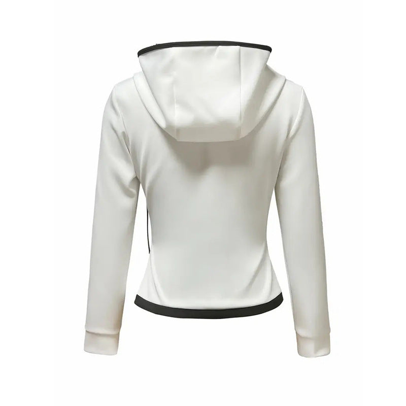 Slim Fit White Slimming Top Long Sleeve Polyester
