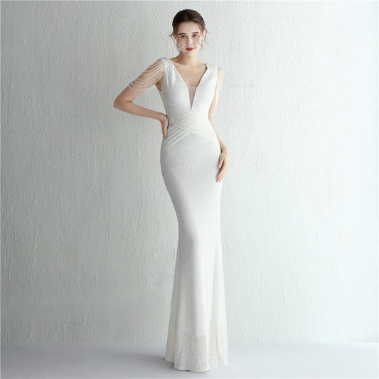 Banquet Temperament Showing Long Sequin Dress