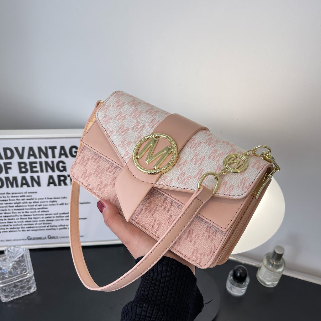 Niche Personality Printed Letter PU Shoulder Messenger Bag