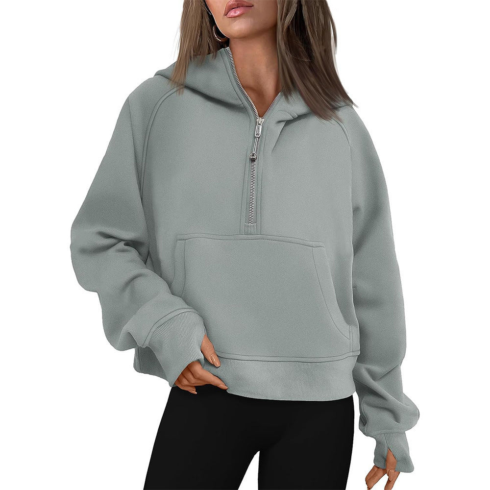 Fall Winter Thick Hooded Zipper Sweater