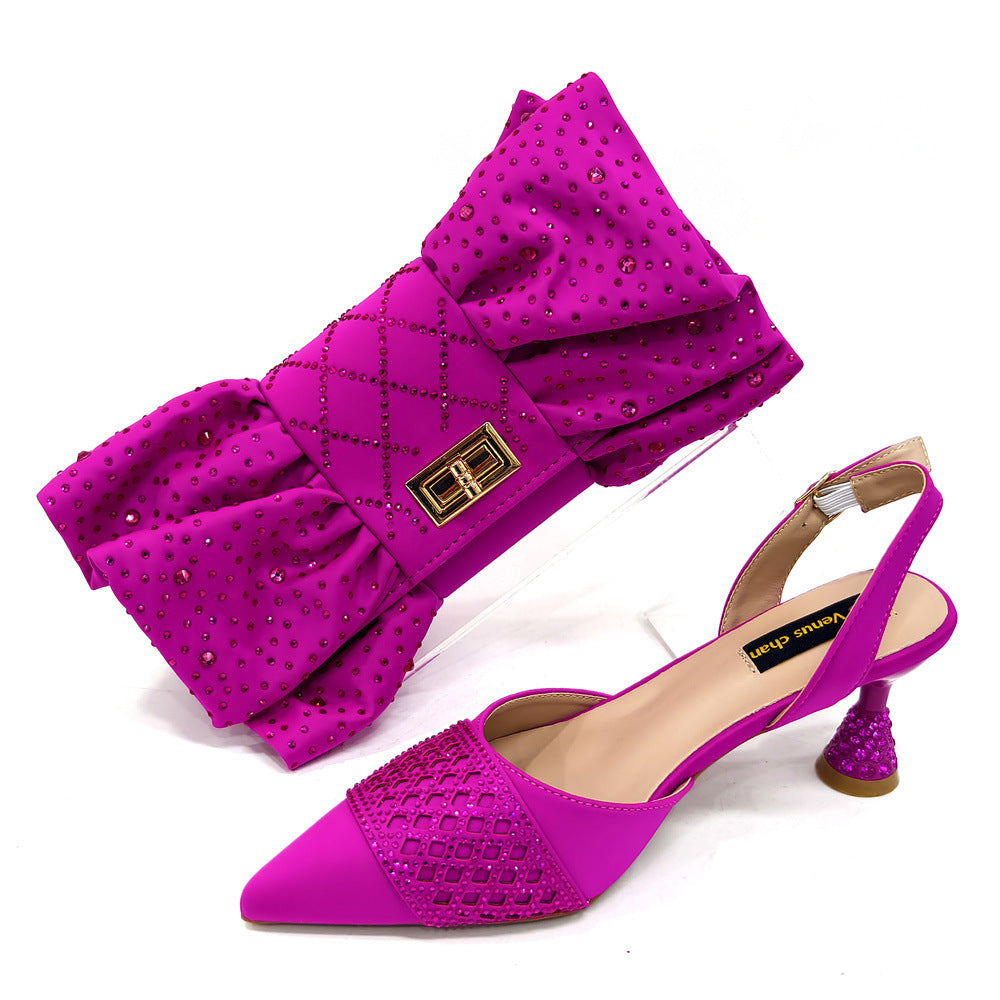 Ensemble Chaussures et Sac Pointus Minimalistes pour Femme