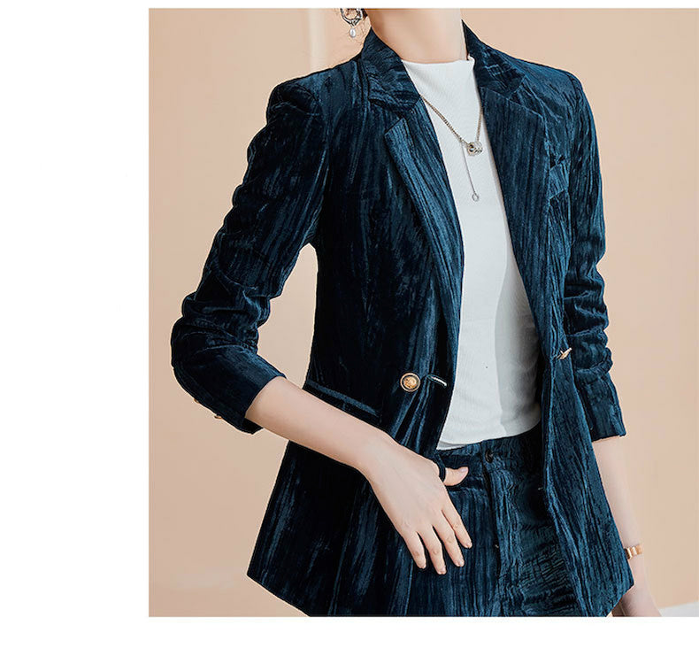 Costume ample décontracté en polyester à double boutonnage