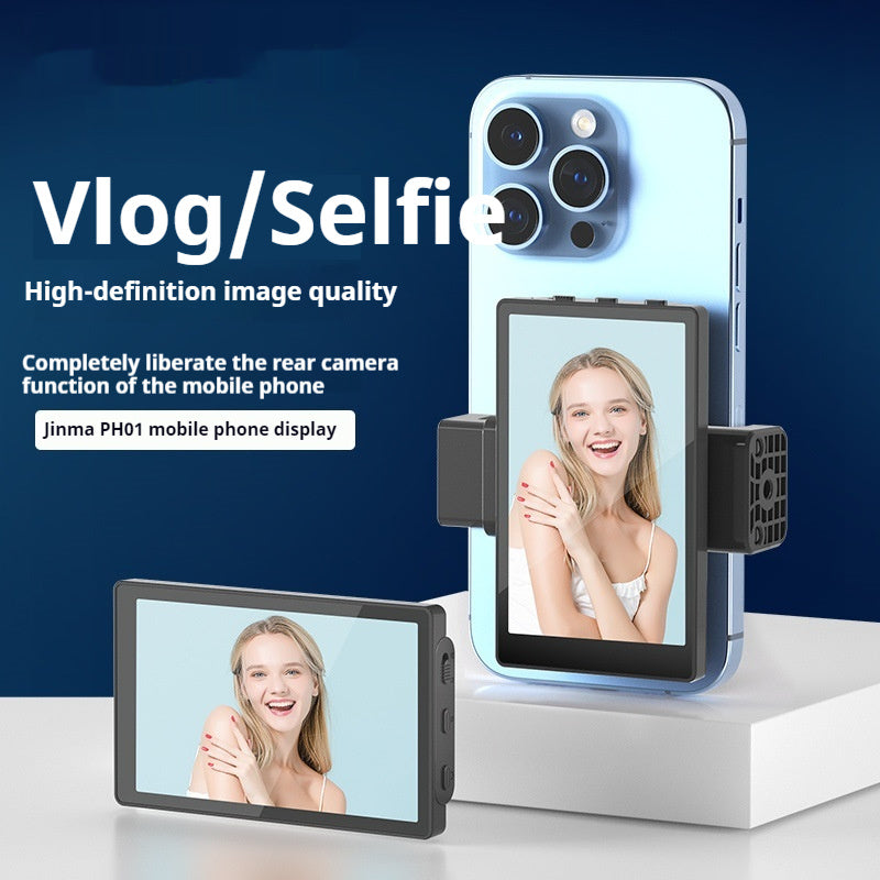 Écran d'affichage miroir selfie pour téléphone portable avec clip magnétique