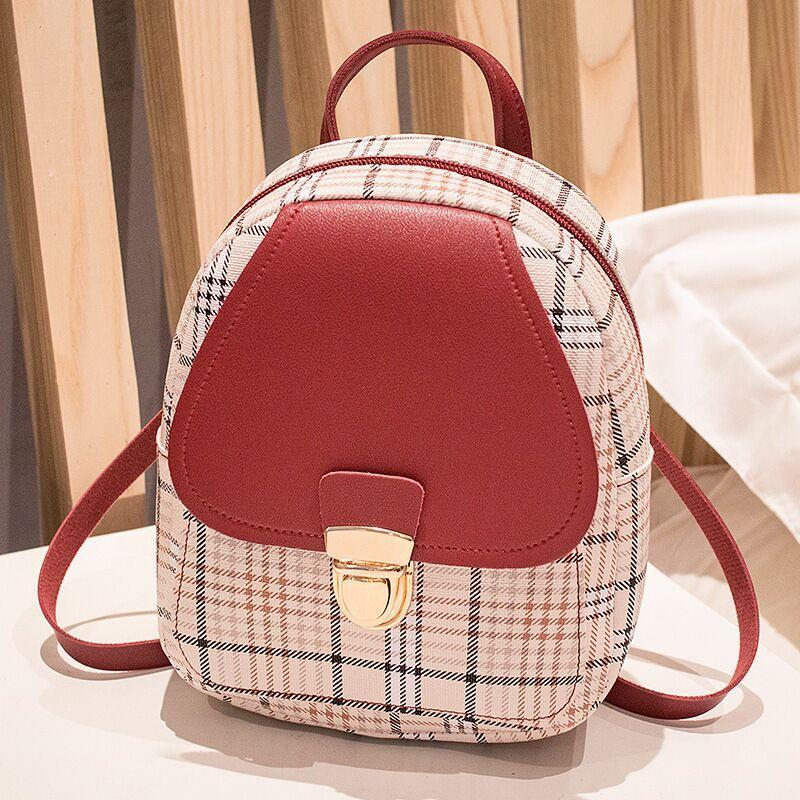 Ladies Small One Shoulder Diagonal Backpack with Stripes