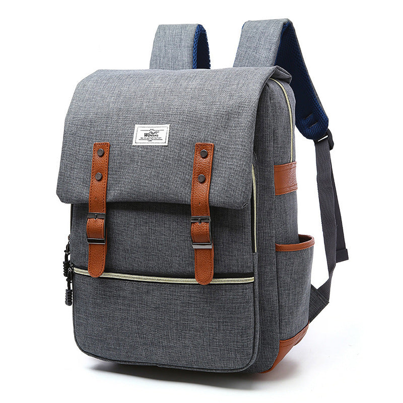 Vintage Canvas Laptop Backpack with USB Charging for Men and Women