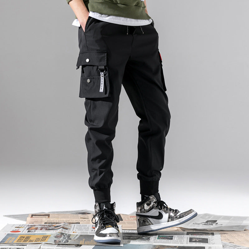 Pantalon rembourré en velours automne-hiver avec poche signature