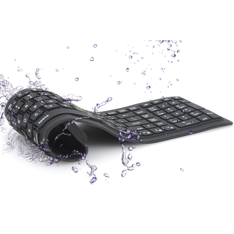 Foldable Waterproof Silicone Wireless Bluetooth Keyboard 108 Keys USB