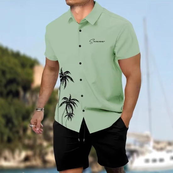 3D Digital Print Short Sleeve Shirt and Shorts Set