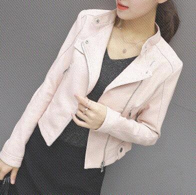 PU Short Body Slim Motorcycle Jacket