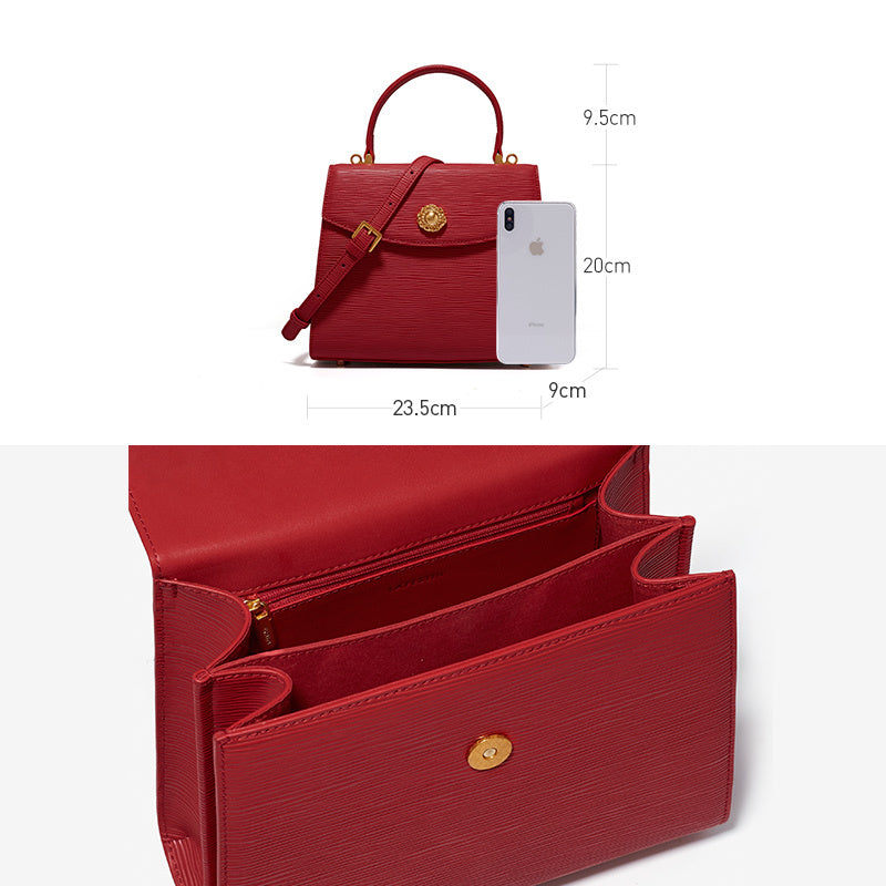 Ladies Retro Large Samba Red Single Shoulder Messenger Bag