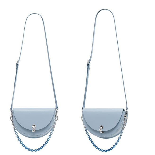 Women's Small Cow Leather Diamond Lock Shoulder Messenger Bag