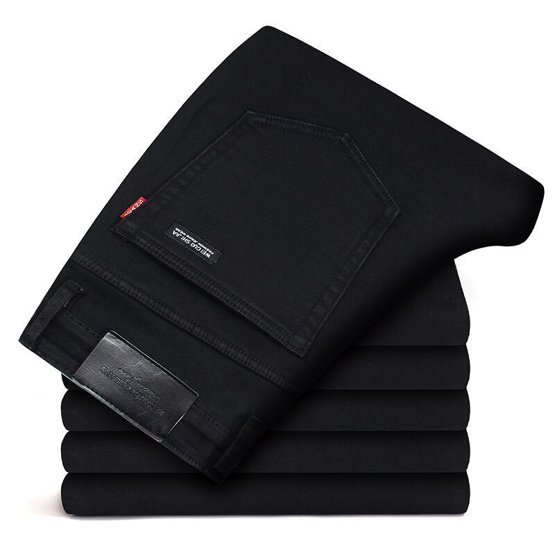 Men's Slim Straight Black Denim Jeans