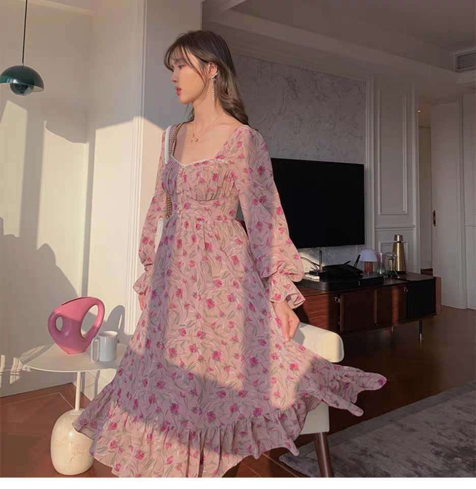 Fairy Bellflower Chiffon Floral Dress