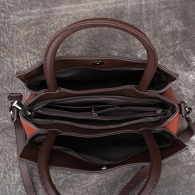 Hand-rubbed color bucket bag