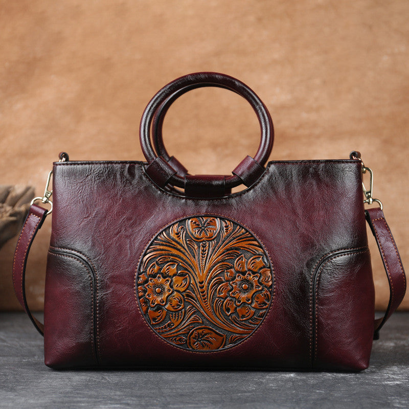 Sac à bandoulière Rétro Floral en PU avec Fermeture Éclair