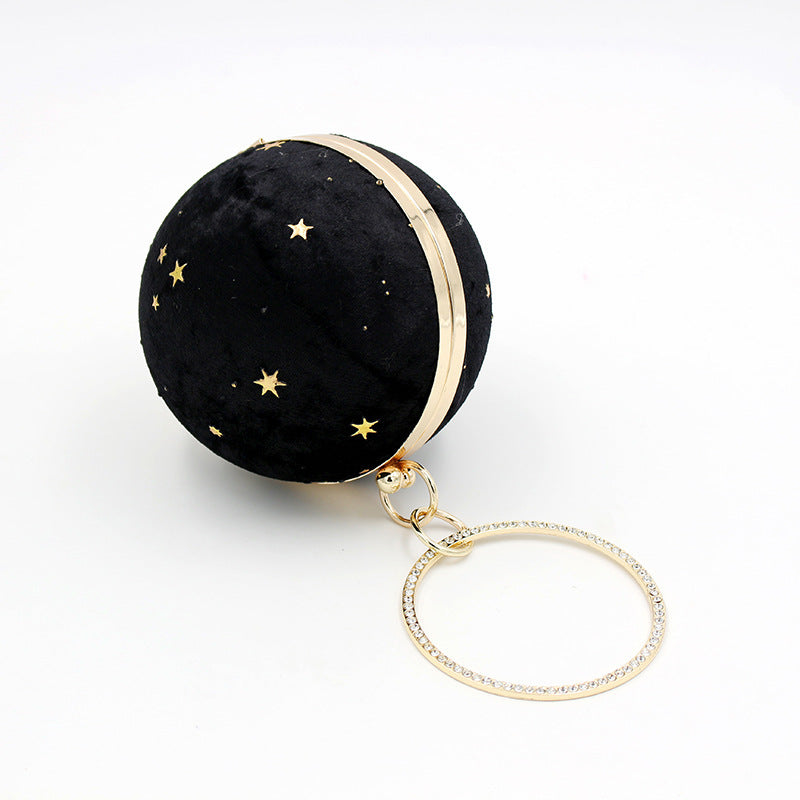 Women's Suede Dinner starry sky Round Bag