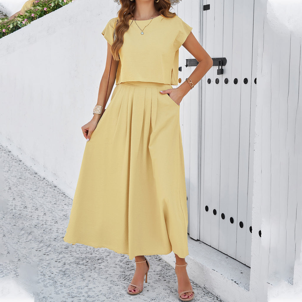 Women's Sleeveless Minimalist Top & Long Skirt Set