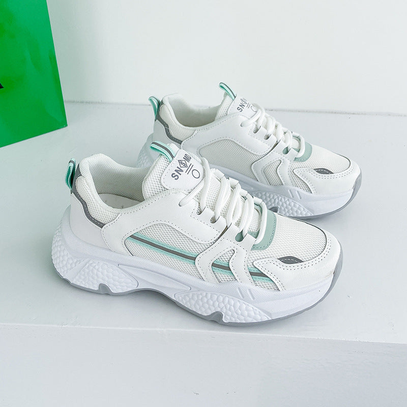 Chaussures de sport décontractées à plateforme en maille respirante pour femme