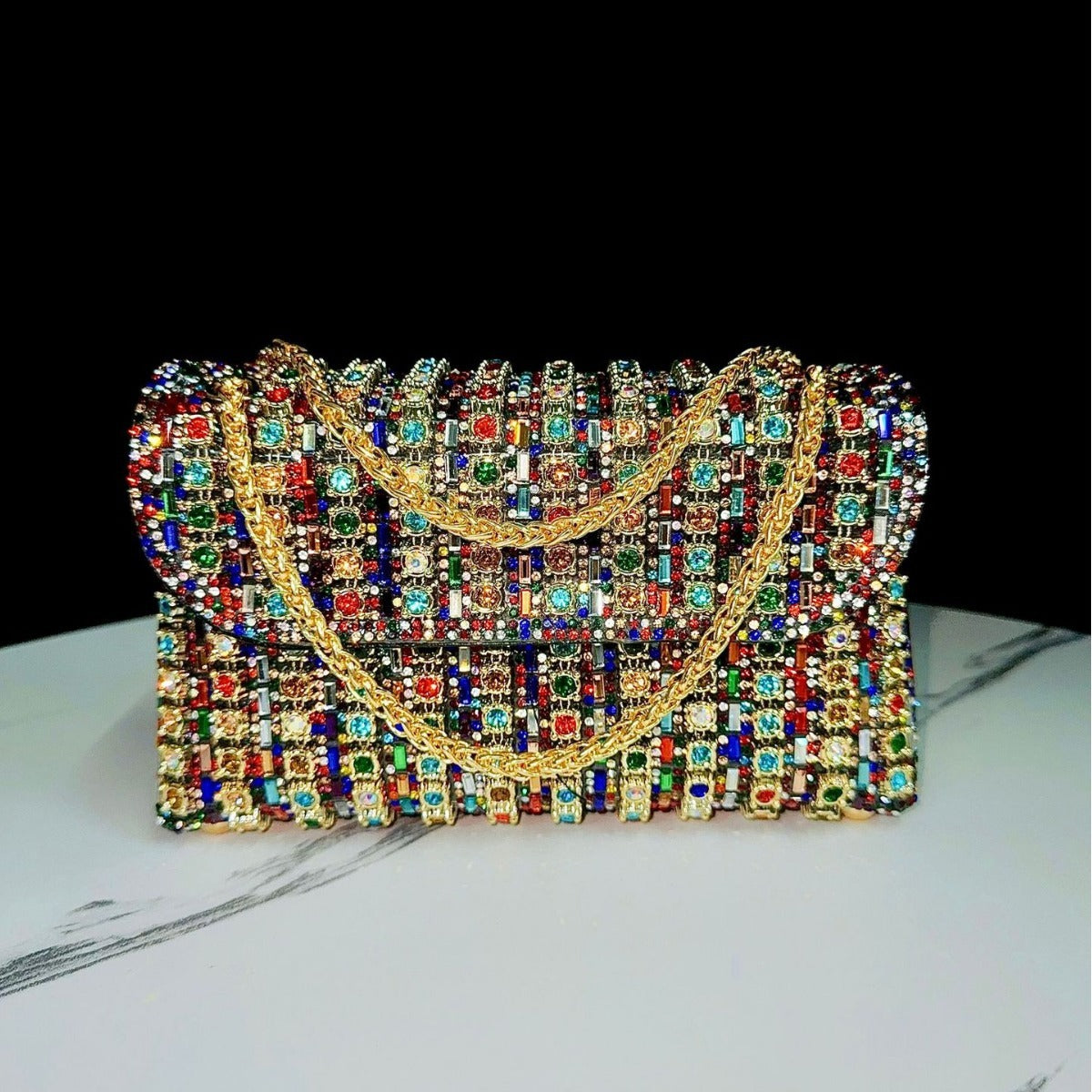 Full Diamond Handbag European American Retro Polyester