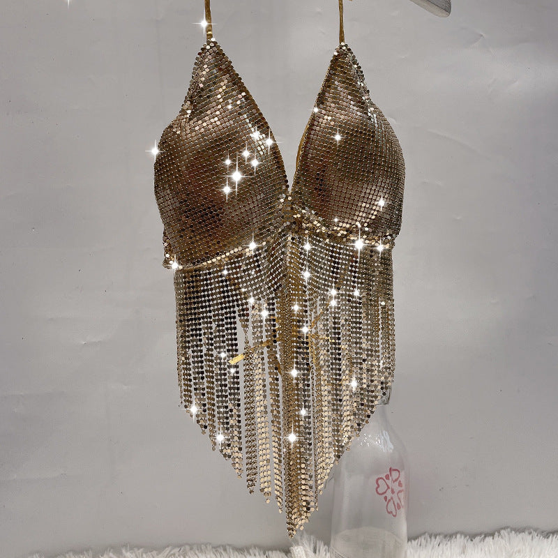 Fashion Metal Aluminum Bra Top Heavy Industry Style