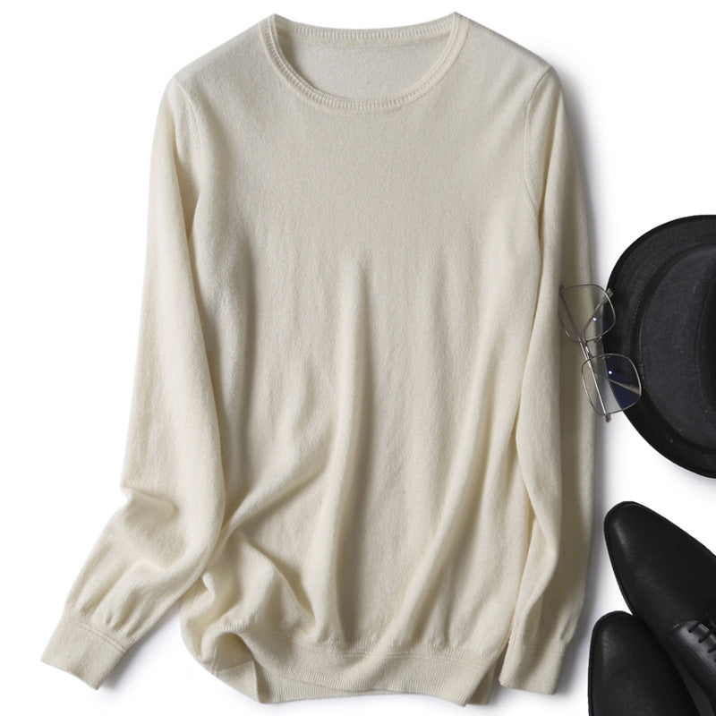 Fine Needle Worsted Round Neck Casual Sweater