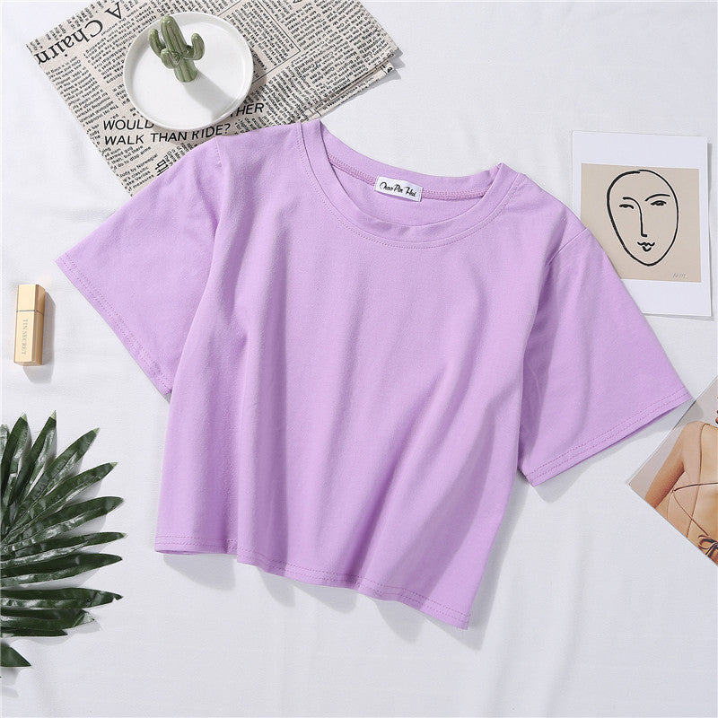 Cropped top white short t-shirt