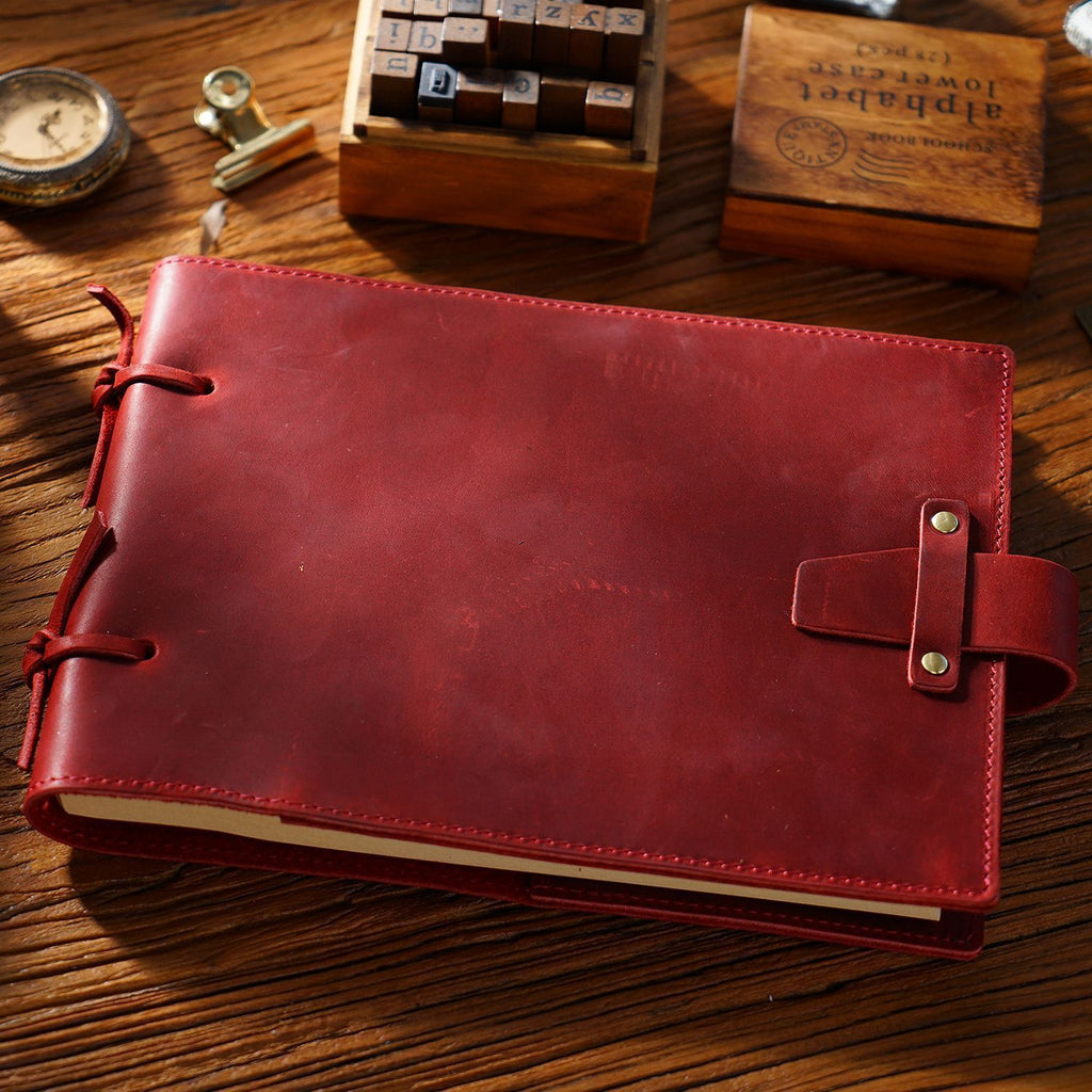 Vintage Handmade Genuine Leather Rope Notebook 215x160mm