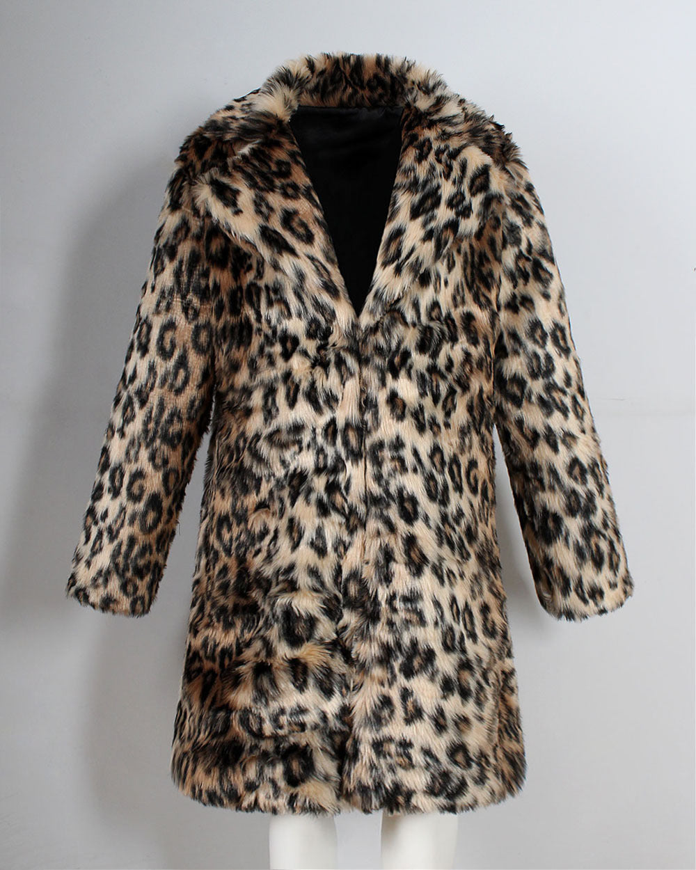 Leopard Color Fur Men's Suit Collar Collar Coat Popular Warm Coat Men
