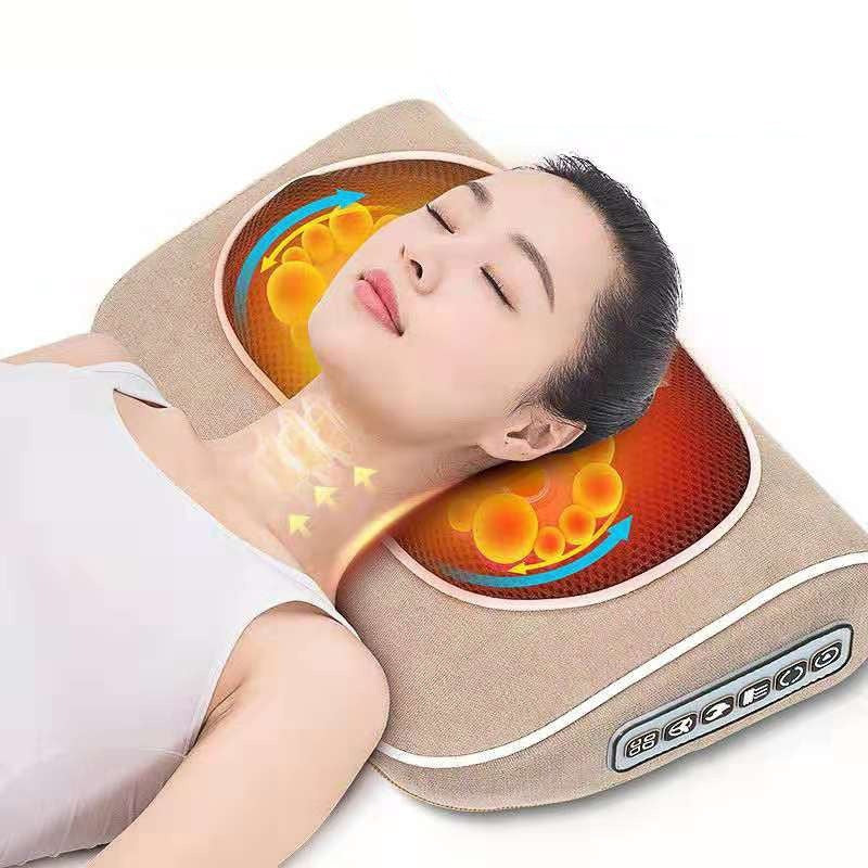 Oreiller de massage cervical multifonctionnel avec infrarouge et 3 vitesses