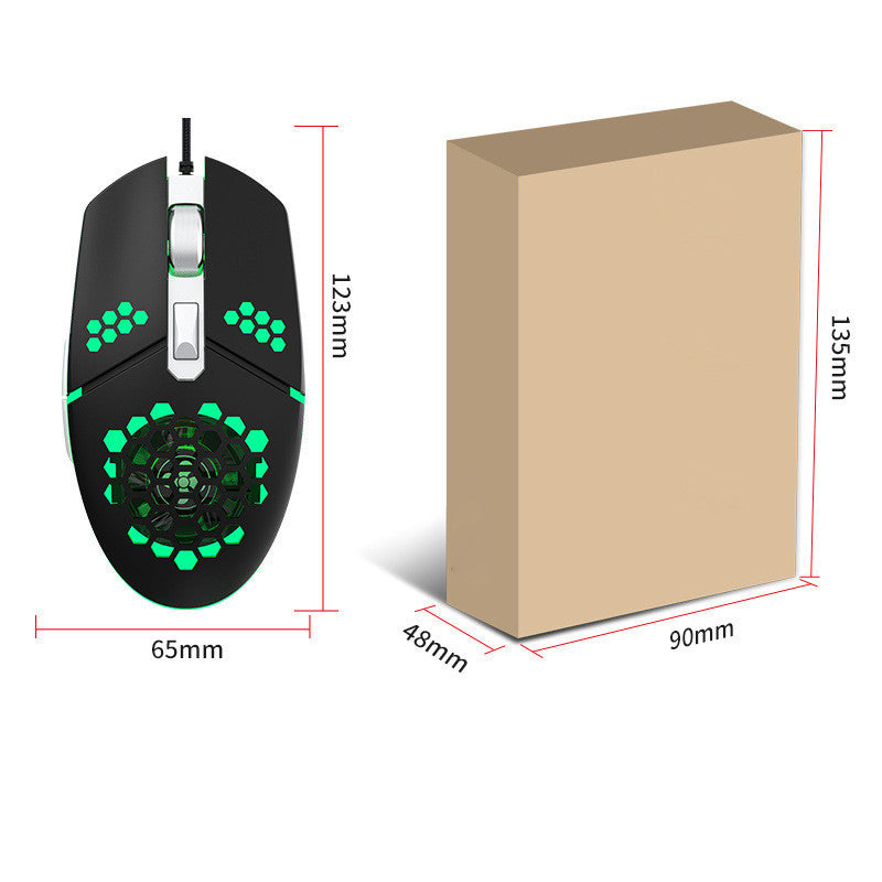 Souris Gamer Mécanique avec Trou de Refroidissement, 6 Boutons, 4 Niveaux de DPI, Filaire USB, 123x65x38mm