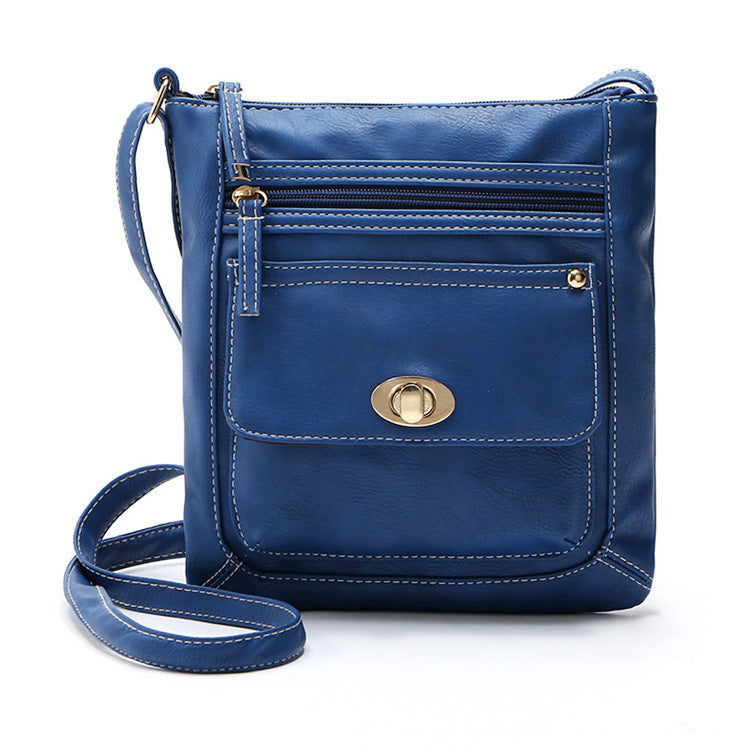 Retro PU Leather Pouch Small Crossbody Bag 24x22cm