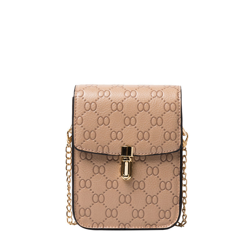 Snakeskin One-Shoulder Lock Bag for Women