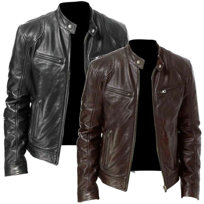 Slim PU Leather Jacket