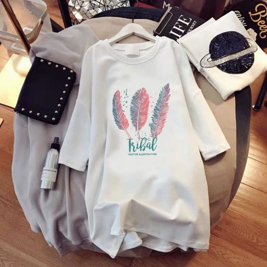 Loose Cotton Cartoon Print Pullover Top