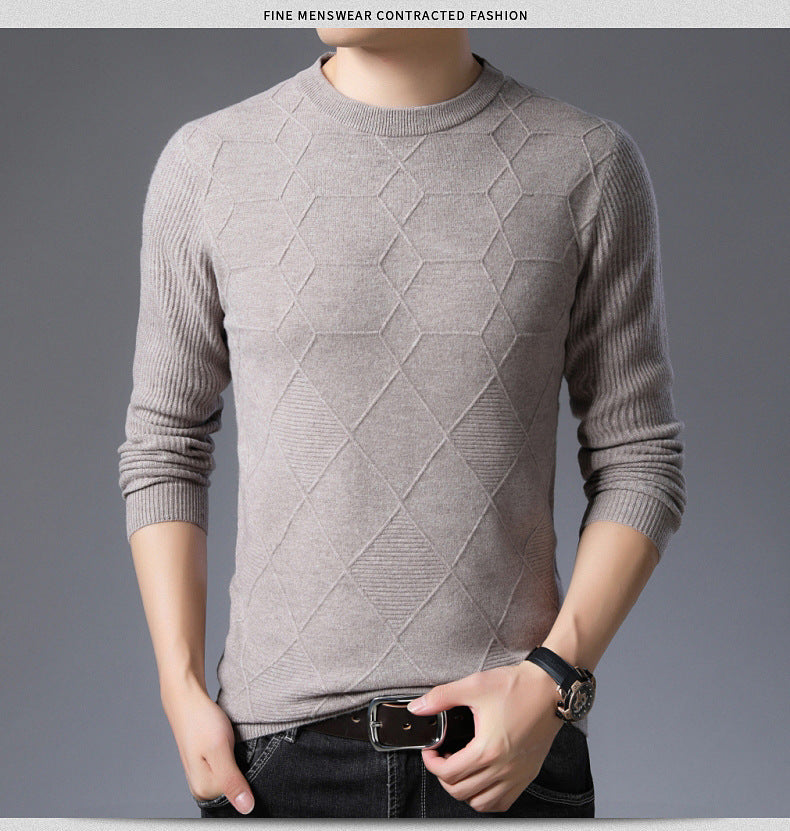 Wool Slim Fit Solid Round Neck Sweater