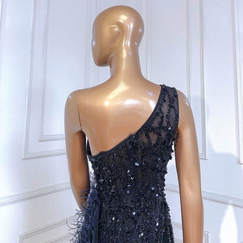 Slim Fit Fishtail Slit Long Banquet Evening Dress