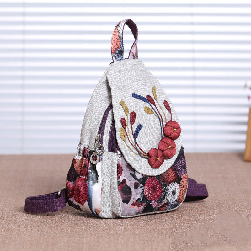 Sac à dos de voyage en toile grande capacité style ethnique