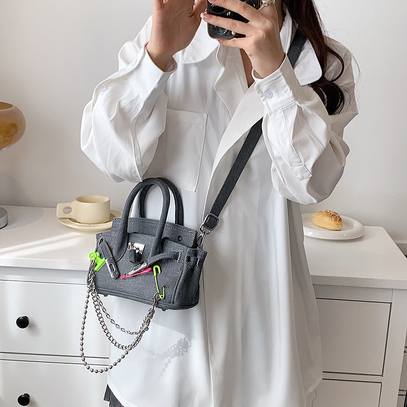 Small Retro Handmade Canvas Denim Bag