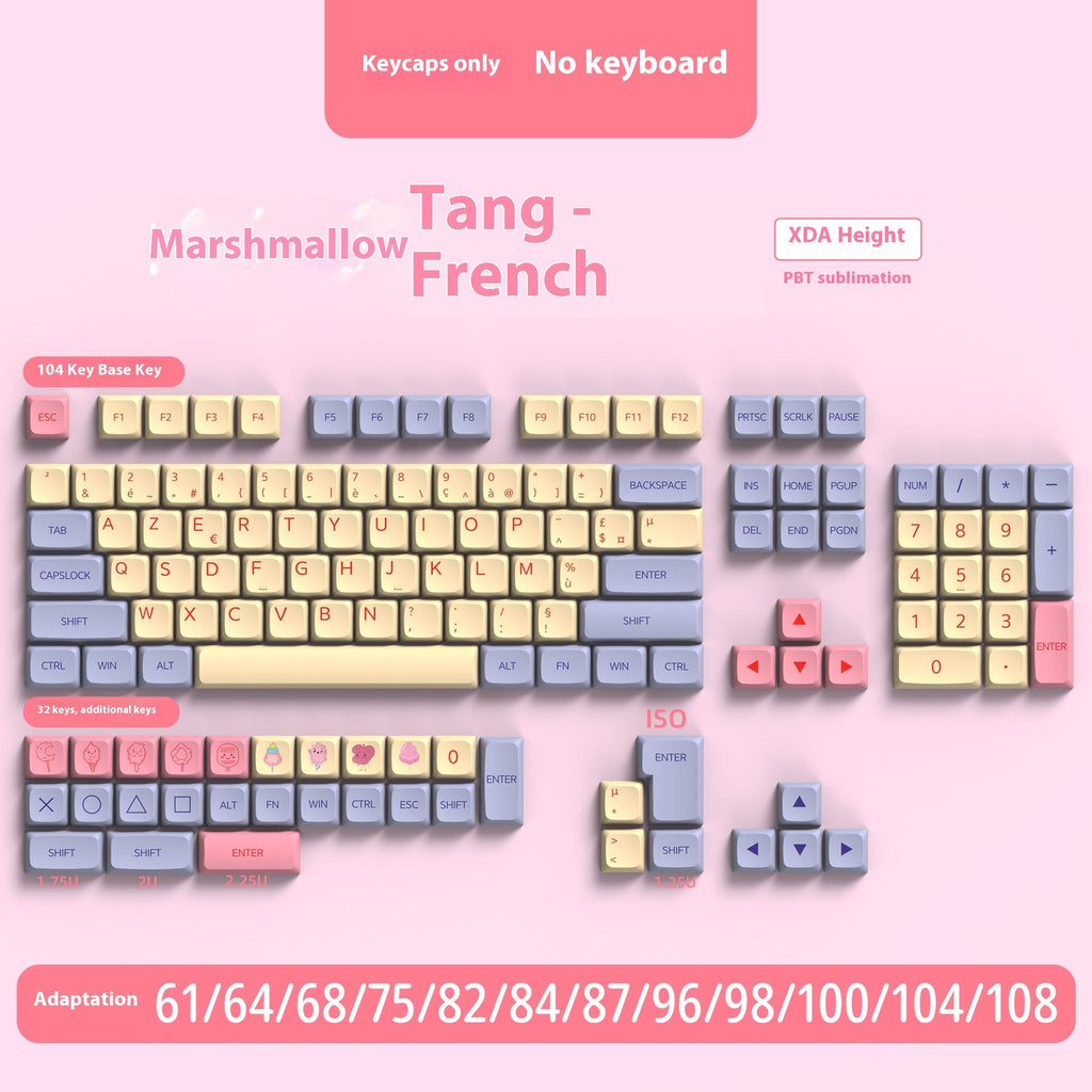 PBT Sublimation Mechanical Keyboard Keycaps Set - 136/139 Keys, Multiple Languages