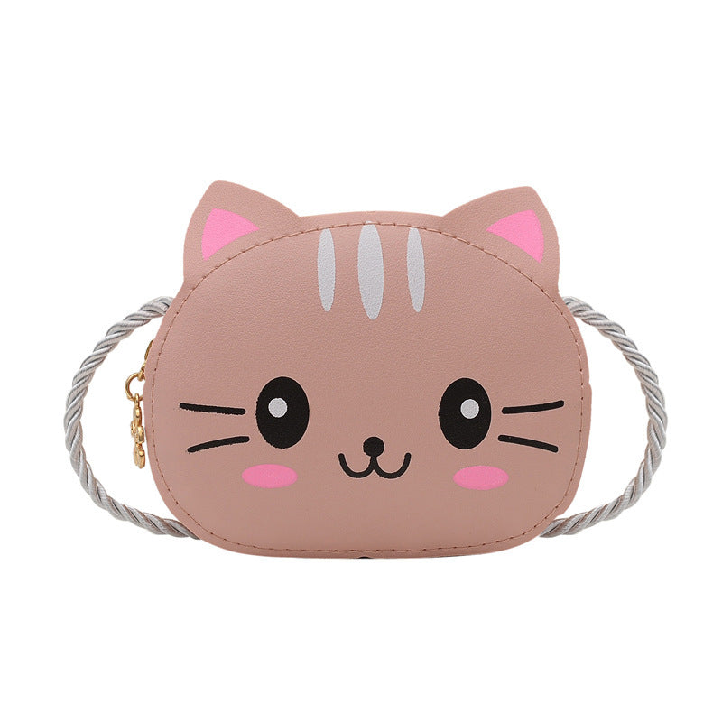 Mini sac à bandoulière mignon en dessin animé avec fermeture éclair pour enfants