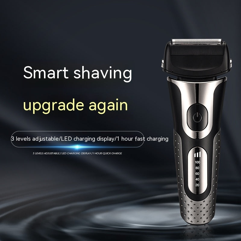 Rechargeable Men’s Reciprocating Three-Bit Floating Shaver with LED Display