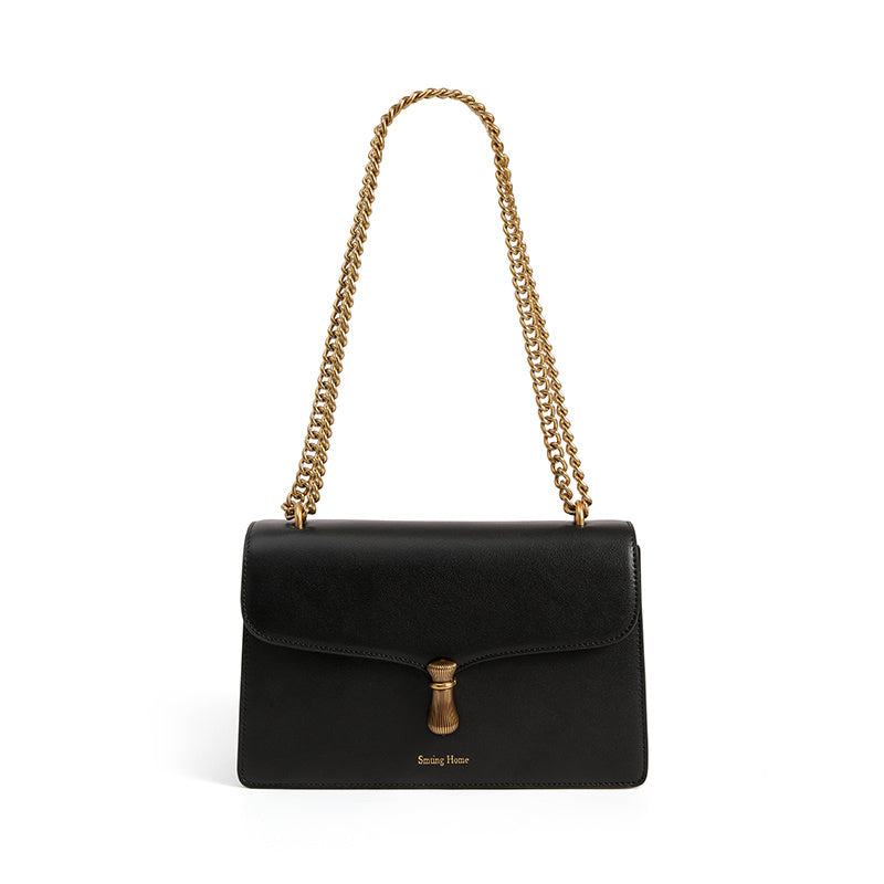 Sac bandoulière carré en cuir de vachette pour femme
