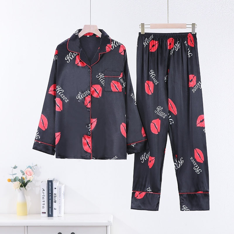 Ensemble de pyjama pour femme en rayonne douce à manches longues, tenue décontractée pour la maison
