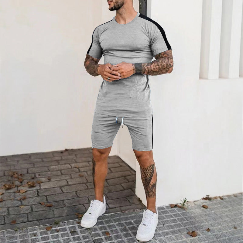 Men's Short Sleeve Sports T-Shirt and Shorts Set