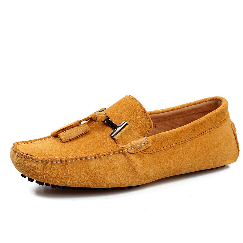 Casual Genuine Cowhide Leather Tassel Flats Shoes for Women