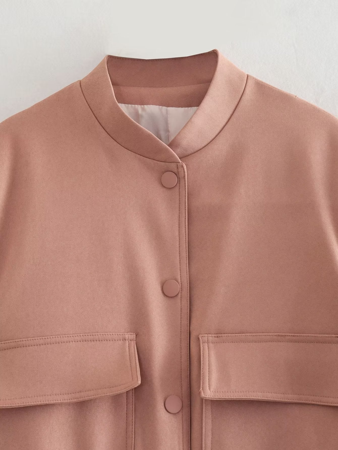 European American Summer New Large Pocket Flight Jacket A- Line Skirt