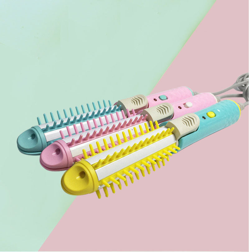 Mini 2-in-1 Electric Hair Curler & Straightener Brush 21cm
