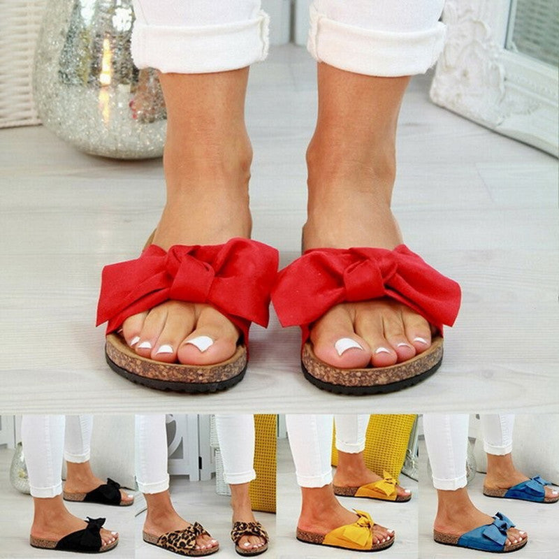Plus Size Bow Slippers New Platform Beach Shoes Women